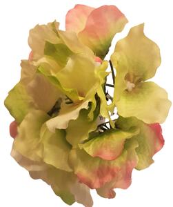 Hortenzia virágfej Ø 14cm zöld és rózsaszín művirág