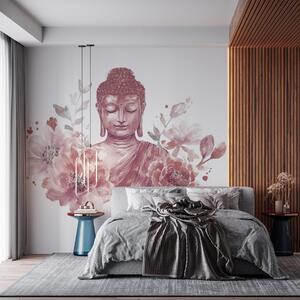 Fotótapéta Akvarell Buddha virágokkal, spirituális, bordó színpaletta , Fotótapéta virágok és növények, w04005v2 : Uwalls.hu