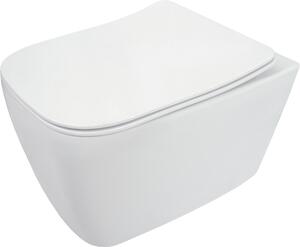 Deante Hiacynt zestaw miska WC bez kołnierza z deską wolnoopadającą Slim biały CDYD6ZPW