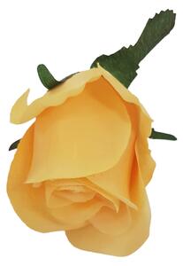 Rózsabimbó virágfej O 8cm sárga művirág