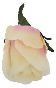 Rózsabimbó virágfej O 8cm rózsaszín & fehér művirág