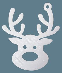 Karácsonyi dekoráció 3D Rénszarvas újrahasznosítható műanyagból 5cm