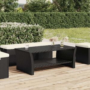 VidaXL fekete polyrattan dohányzóasztal 100 x 50 x 40 cm