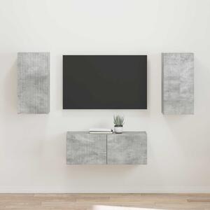 TV szekrény garnitúra 2 pcs Beton Szürke Faanyag