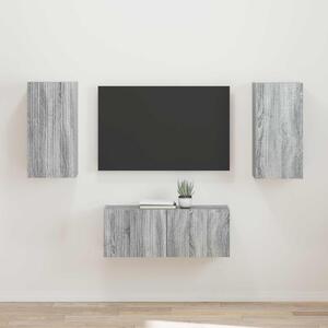 TV szekrény garnitúra 2 pcs Szürke Sonoma Faanyag