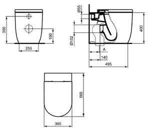Ideal Standard Blend Curve wc csésze álló igen fehér T375101