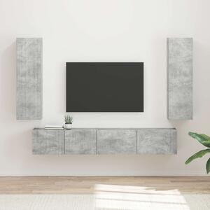 TV szekrény garnitúra 3 pcs Beton Szürke Faanyag