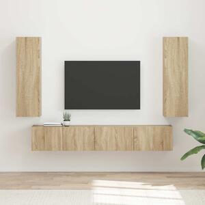 TV szekrény garnitúra 3 pcs Sonoma tölgy Faanyag
