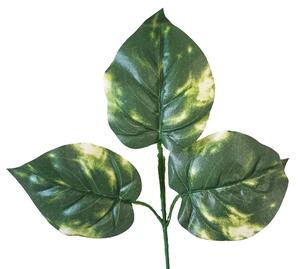 Dekorációs levél növényen x3 35cm zöld művirág