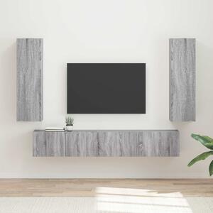 TV szekrény garnitúra 3 pcs Szürke Sonoma Faanyag