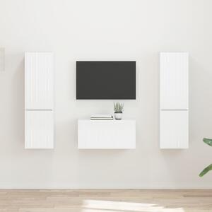 TV szekrény garnitúra 5 pcs Magas Fényű Fehér Faanyag