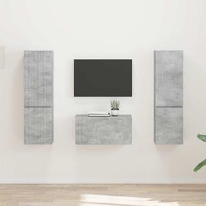 TV szekrény garnitúra 5 pcs Beton Szürke Faanyag