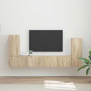 TV szekrény garnitúra 4 pcs Sonoma tölgy Faanyag