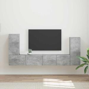 TV szekrény garnitúra 4 pcs Beton Szürke Faanyag