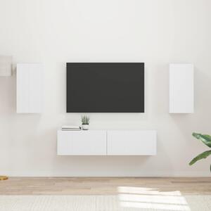 TV szekrény garnitúra 4 pcs Fehér Faanyag