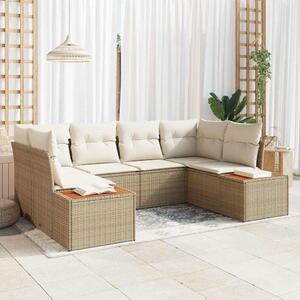 VidaXL Kerti Kanapé Szett 6 pcs bézs és krémszínű 234 x 154 x 85 cm