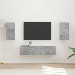 TV szekrény garnitúra 4 pcs Beton Szürke Faanyag