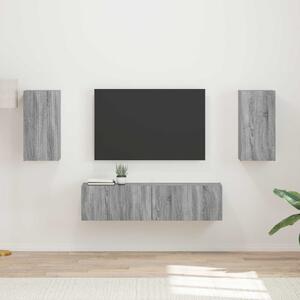 TV szekrény garnitúra 4 pcs Szürke Sonoma Faanyag