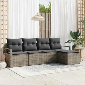 VidaXL Kerti Kanapé Szett 5 pcs Szürke Poli rattan