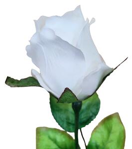 Mesterséges rózsa bimbó a száron 64cm fehér