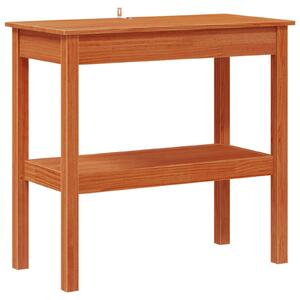 VidaXL Konzolasztal polcokkal Viaszbarna 80 x 40 x 75 cm Tömör fenyő