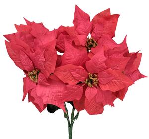 Mikulásvirág Poinsettia csokor x5 50cm piros művirág