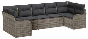 VidaXL Kerti Kanapé Szett tárolóval 7 pcs Szürke Poli rattan