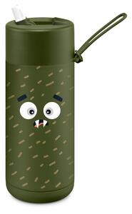 Frank Green Franksters Scout khaki 475ml-es hőtartó utazó gyerek termosz-bögre szívószálas sport kupakkal