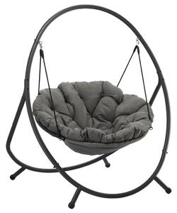 Patio Függő Fotel – Sötétszürke Párna, Szürke Keret 115,5×140×167,5 cm