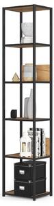 AKORD LOFT Industriális Regál 40 cm Fekete/Craft Tölgy 6 Polcos
