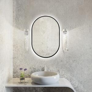 Baltica Design Tiny Border Pastille tükör 40x90 cm ovális világítással fekete 5904107904764