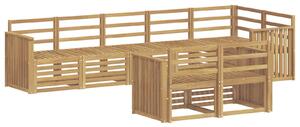 VidaXL Kültéri kanapé szett 8 pcs Fehér 306 x 128,5 x 73 cm