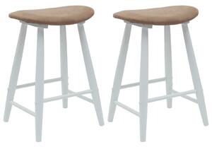 VidaXL Étkező Székek 2 pcs Fehér 46 x 37 x 63 cm Tömör Gumi Fa