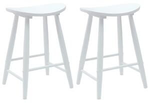VidaXL Étkező Székek 2 pcs Fehér 46 x 37 x 63 cm Tömör Gumi Fa