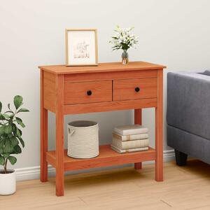 VidaXL Konzolasztal Faggyú barna 75 x 35 x 75 cm Szilárd Fenyőfa