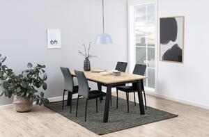 Szék DEMINA sötétszürke öko bőr (velúr) - modern nappaliba / étkezőbe / konyhába / irodába