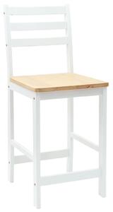 VidaXL Étkező Székek 2 pcs Tömör Gumi Fa Fehér 40 x 47,5 x 99,5 cm