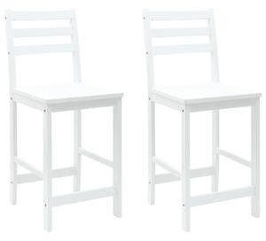 VidaXL Étkező Székek 2 pcs Fehér 40 x 47,5 x 99,5 cm Tömör Gumi Fa