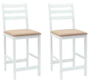 VidaXL Étkező Székek 2 pcs Fehér 40 x 47,5 x 99,5 cm Tömör Gumi Fa
