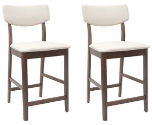 VidaXL Étkező Székek 2 pcs Világos Barna 48 x 49 x 95 cm Tömör Gumi Fa