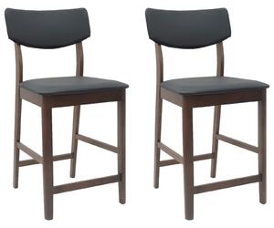 VidaXL Étkező Székek 2 pcs Világos Barna 48 x 49 x 95 cm Tömör Gumi Fa