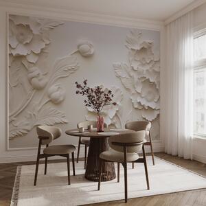 Fotótapéta Bas-relief stílusú virágok pasztell színekben, 3d fotótapéta, Fotótapéta 3d virágok, w04060 : Uwalls.hu