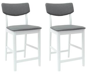 VidaXL Étkező Székek 2 pcs Fehér 48 x 49 x 95 cm Tömör Gumi Fa