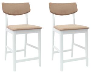 VidaXL Étkező Székek 2 pcs Fehér 48 x 49 x 95 cm Tömör Gumi Fa