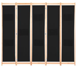 VidaXL fekete 5-paneles szövetparaván 200 x 170 x 4 cm
