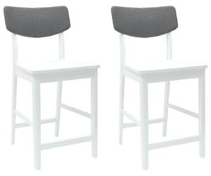 VidaXL Étkező Székek 2 pcs Fehér 48 x 49 x 95 cm Tömör Gumi Fa