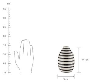 CARO váza, fekete-fehér csíkos Ø 9cm