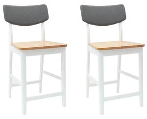 VidaXL Étkező Székek 2 pcs Fehér 48 x 49 x 95 cm Tömör Gumi Fa