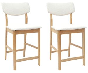 VidaXL Étkező Székek 2 pcs Természetes 48 x 49 x 95 cm Tömör Gumi Fa