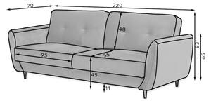 BOLS kárpitozott kanapé, 220x83x90, inari 22